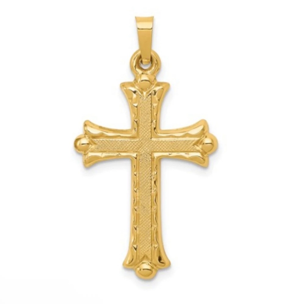 14k Gold Cross Pendant Charm